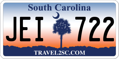 SC license plate JEI722