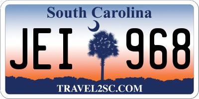 SC license plate JEI968