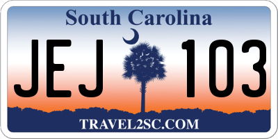 SC license plate JEJ103