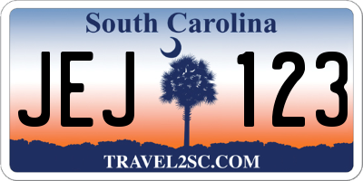 SC license plate JEJ123