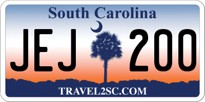 SC license plate JEJ200