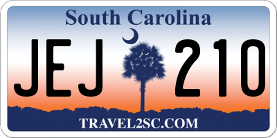 SC license plate JEJ210