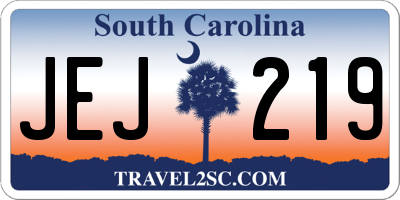 SC license plate JEJ219