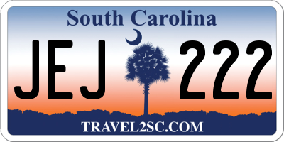 SC license plate JEJ222