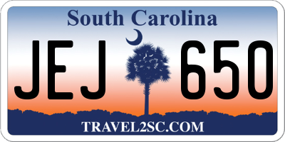 SC license plate JEJ650