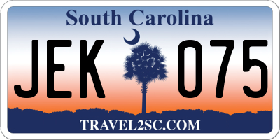 SC license plate JEK075