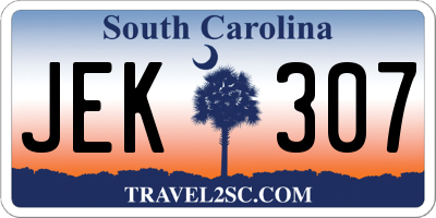SC license plate JEK307