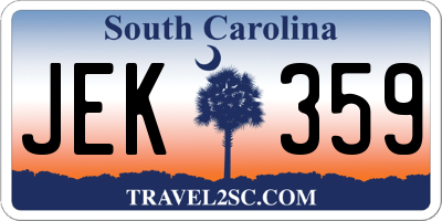 SC license plate JEK359