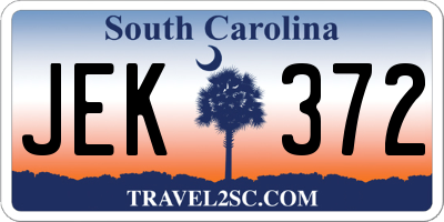SC license plate JEK372