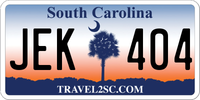 SC license plate JEK404