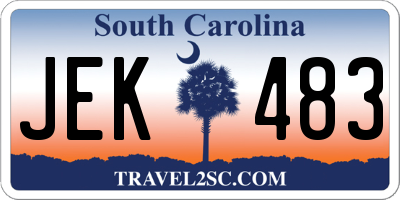 SC license plate JEK483
