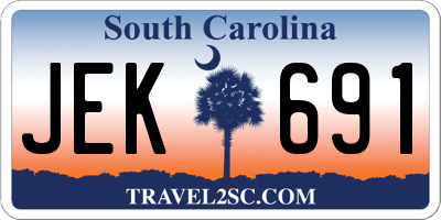 SC license plate JEK691
