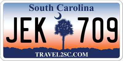 SC license plate JEK709