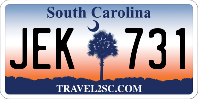 SC license plate JEK731