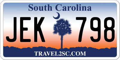 SC license plate JEK798