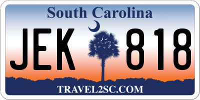 SC license plate JEK818