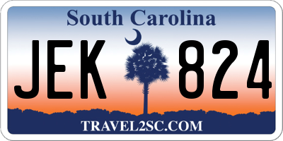 SC license plate JEK824