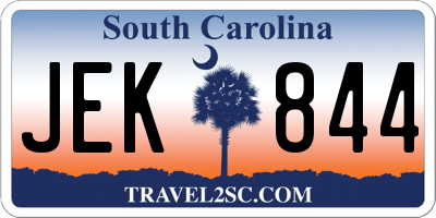 SC license plate JEK844