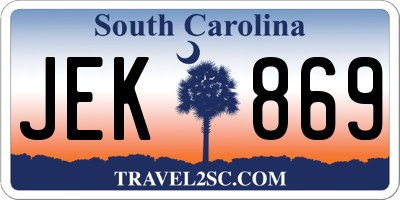 SC license plate JEK869