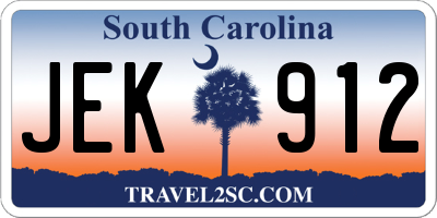 SC license plate JEK912