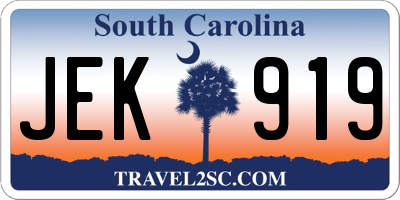 SC license plate JEK919