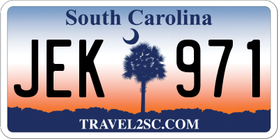 SC license plate JEK971