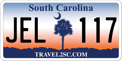 SC license plate JEL117
