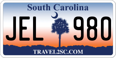 SC license plate JEL980