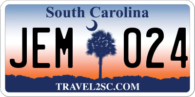 SC license plate JEM024