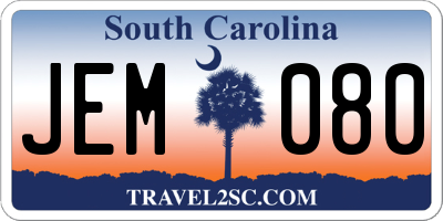 SC license plate JEM080