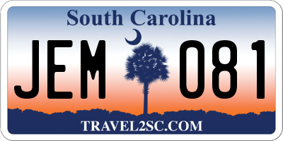 SC license plate JEM081