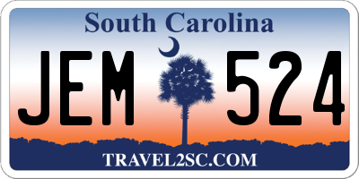 SC license plate JEM524