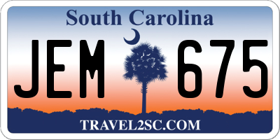 SC license plate JEM675