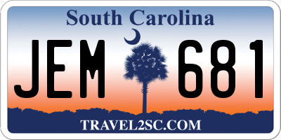 SC license plate JEM681