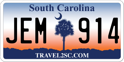 SC license plate JEM914