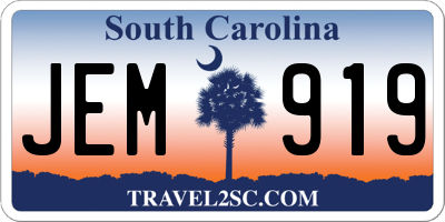 SC license plate JEM919