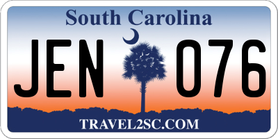 SC license plate JEN076