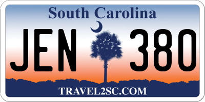 SC license plate JEN380