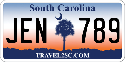 SC license plate JEN789