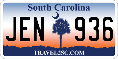 SC license plate JEN936