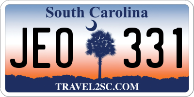 SC license plate JEO331
