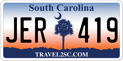 SC license plate JER419