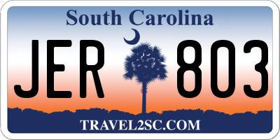 SC license plate JER803