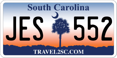 SC license plate JES552