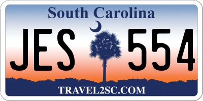 SC license plate JES554
