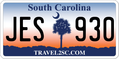 SC license plate JES930
