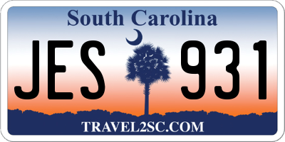 SC license plate JES931
