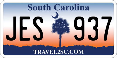 SC license plate JES937
