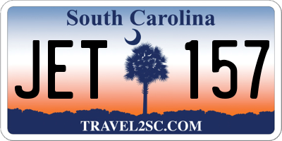 SC license plate JET157