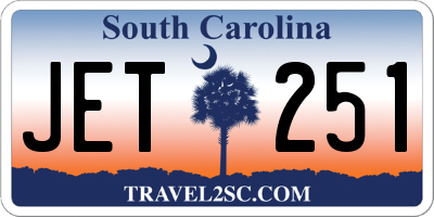 SC license plate JET251